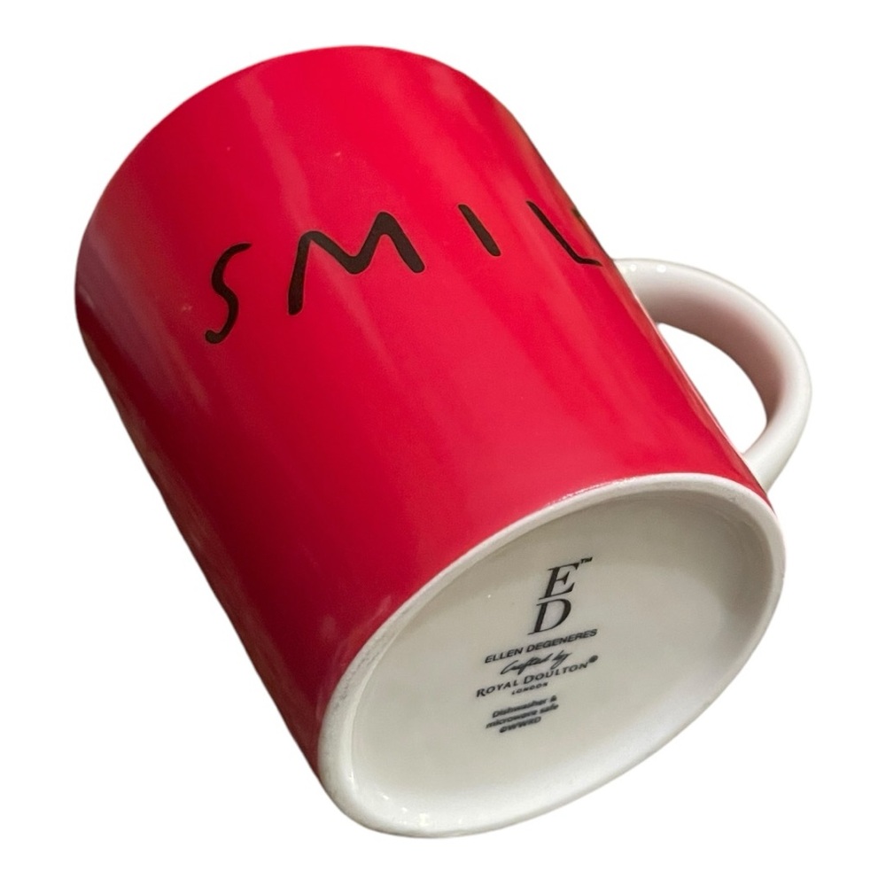 New Royal Doulton Ellen Degeneres SMILE Mug Coffee Tea Cup Red White Black - Picture 9 of 10